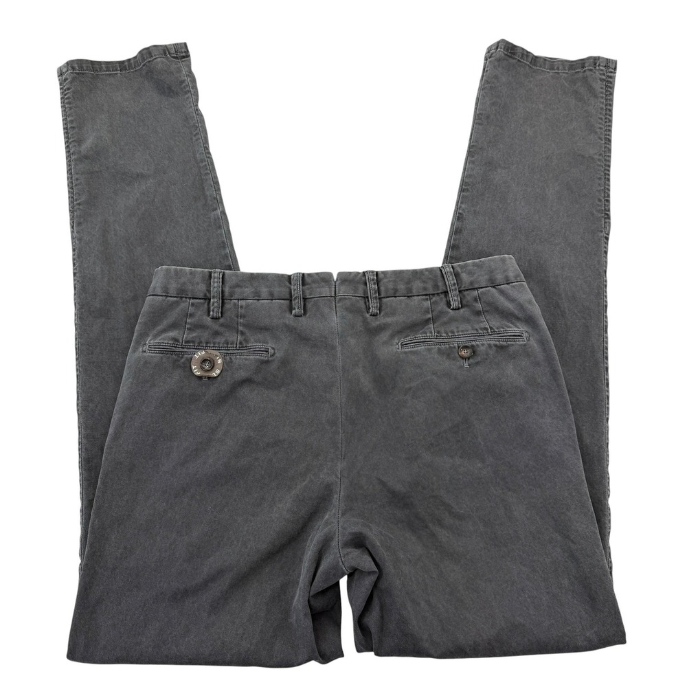 PT01 Torino Pants Mens 32 X 35 Gray Chino Slim Flat Front Rocky Canvas Stretch